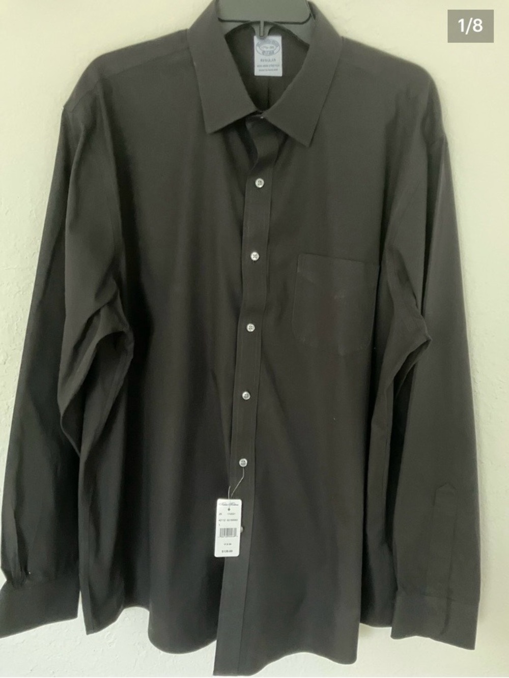 Brooks Brothers Men's Long Sleeve Black Dress Shirt . Sz 17.5x36. NWT